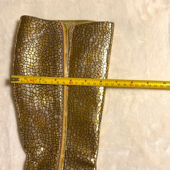 Gerardina Di Magio. Elegant Gold Stiletto Boots. Size 9. - Picture 12 of 12